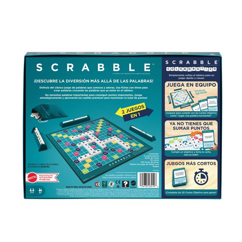 MATTEL GAMES - Scrabble 2 En 1 Con Palabras