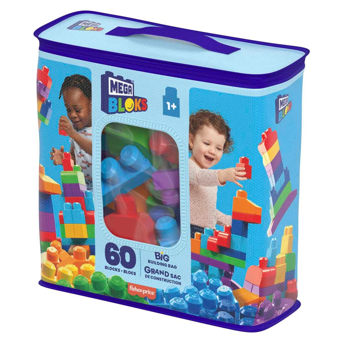 MEGA BLOKS - Mega Bloks Bolsa 60 Pzs Azul
