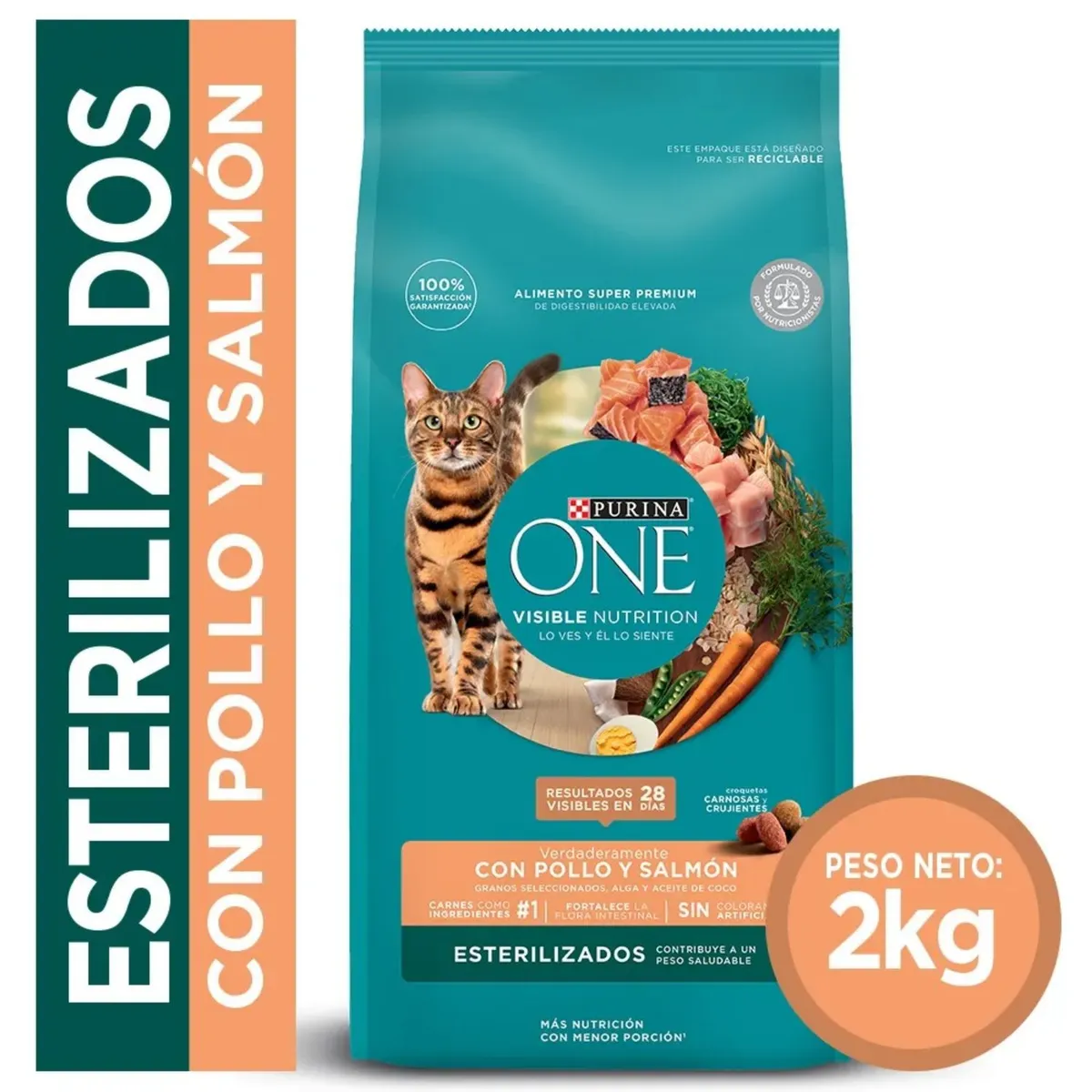 PURINA ONE - Alimento para Gato Esterilizado Pollo Salmón Purina One 2 Kg