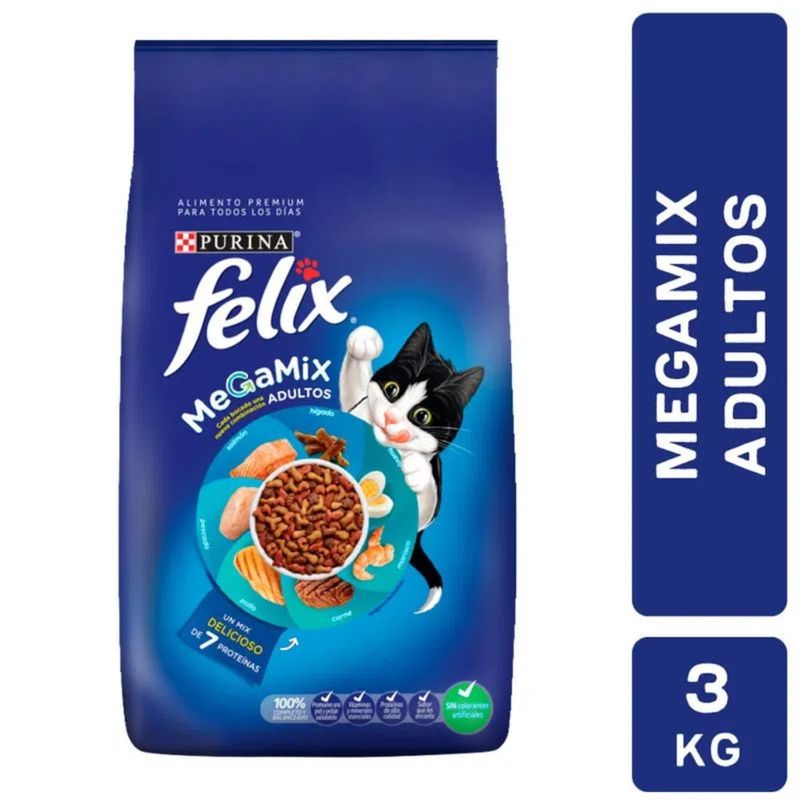 FELIX - Alimento para Gato Megamix Adultos Felix 3 Kg