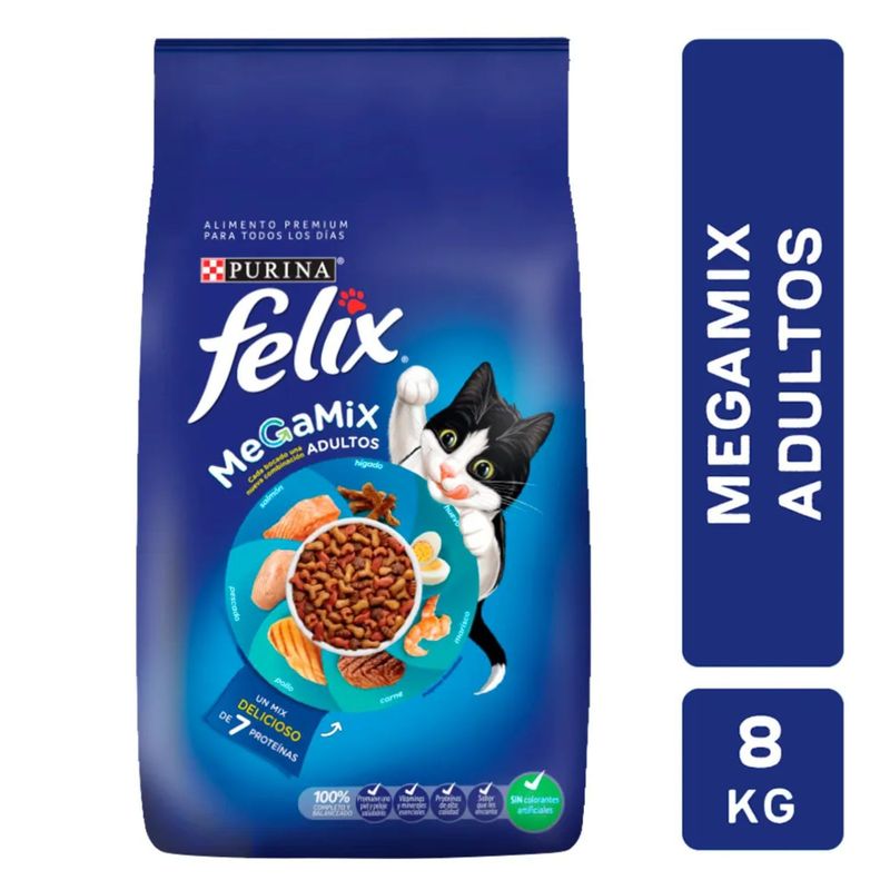 FELIX - Alimento para Gato Megamix Adultos Felix 8 Kg