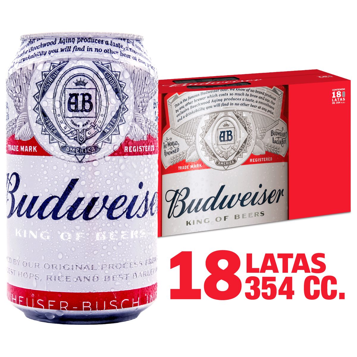 BUDWEISER - CERVEZA PACK BUDWEISER 5G 18X354 CC