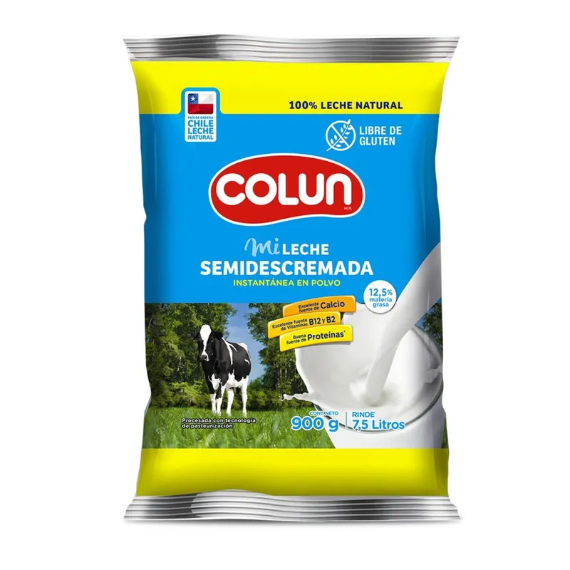 COLUN - Leche Semidescremada en Polvo Colun 900 g