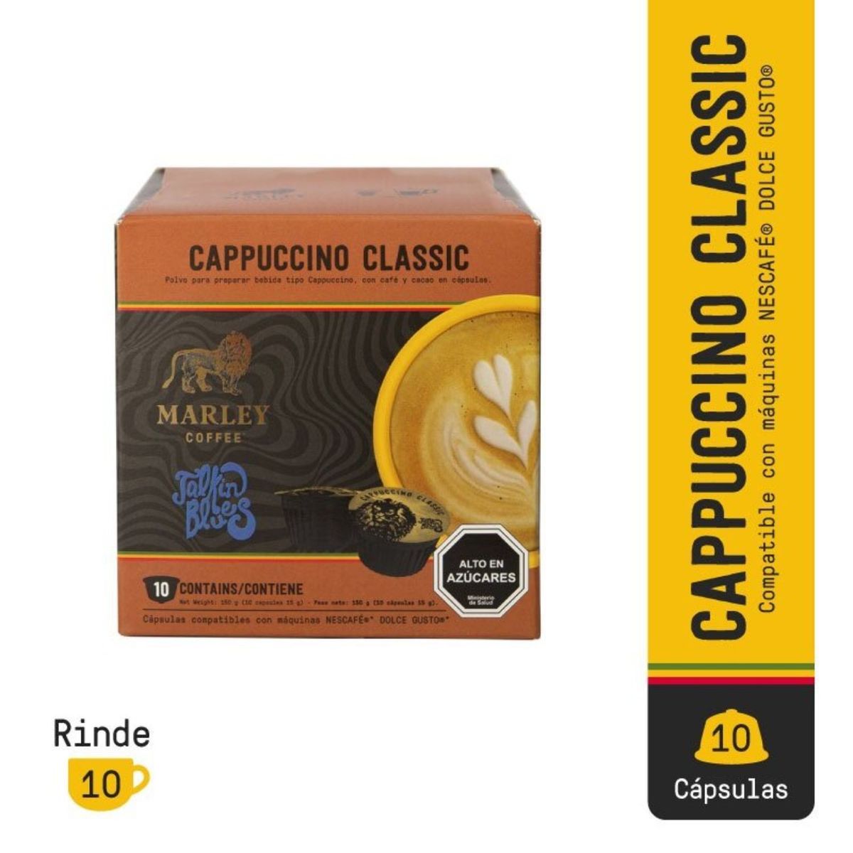 MARLEY COFFEE - Cápsulas de Café Capuccino Classic Marley Coffee 10 Un