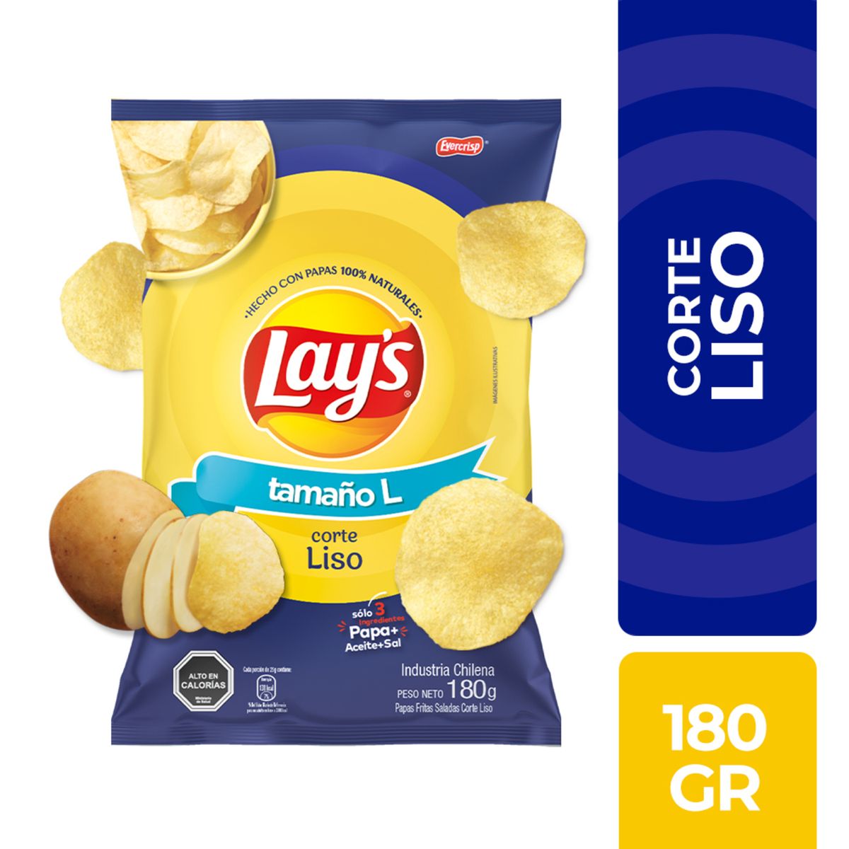 LAYS - Papas Fritas Corte Liso Lays 180 g