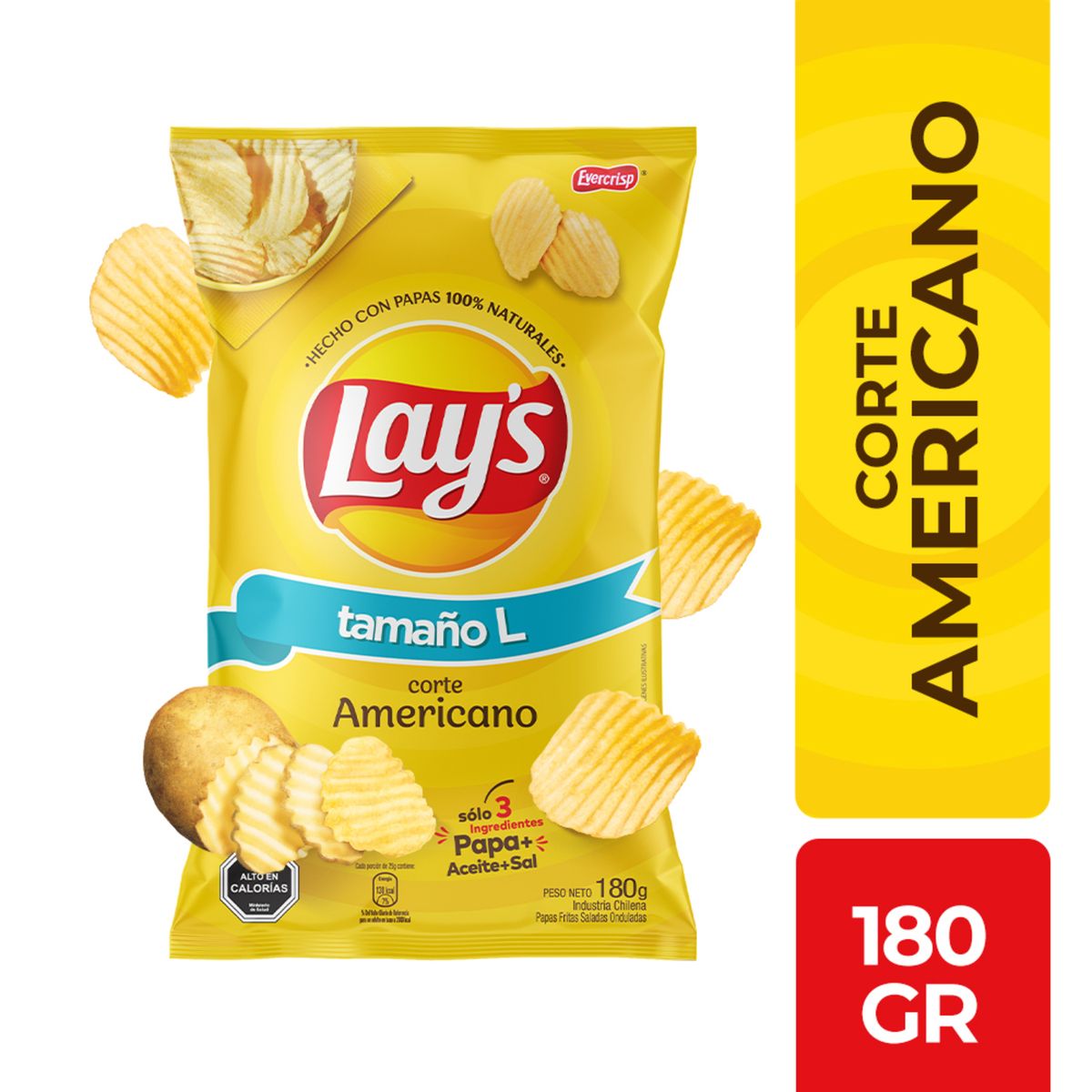 LAYS - Papas Fritas Corte Americano Lays 180 g