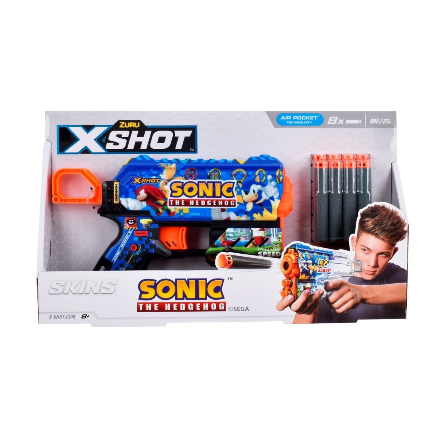 Lanza Dardos Flux Skins Sonic Con 8 Dardos X-Shot | Tottus Chile
