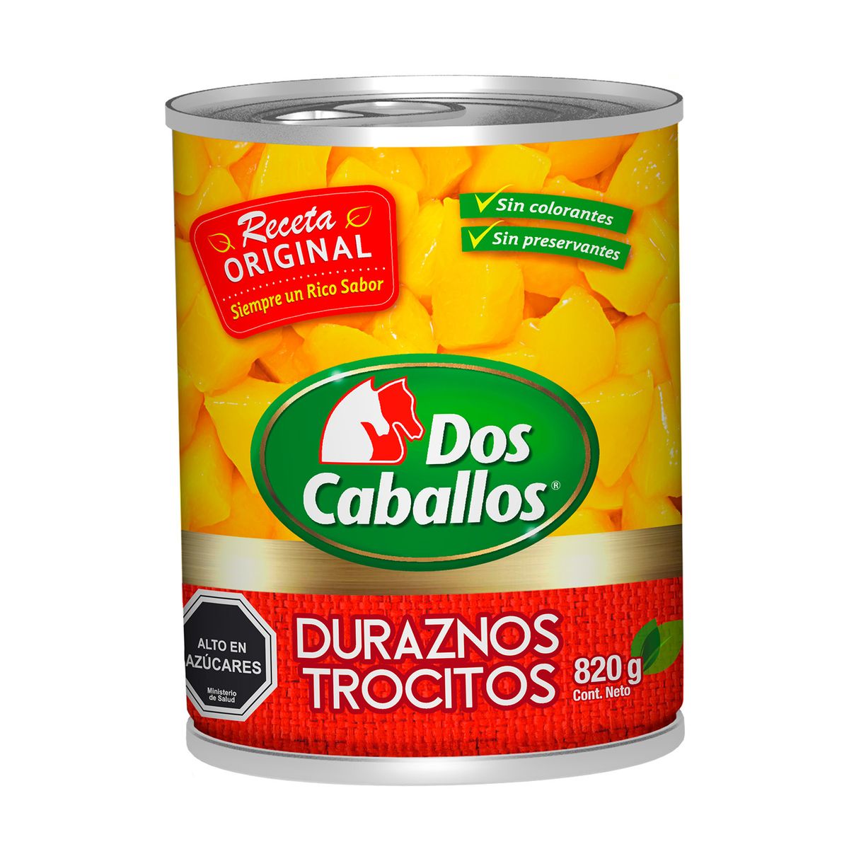 DOS CABALLOS - Duraznos en Trocitos Dos Caballos 820 g