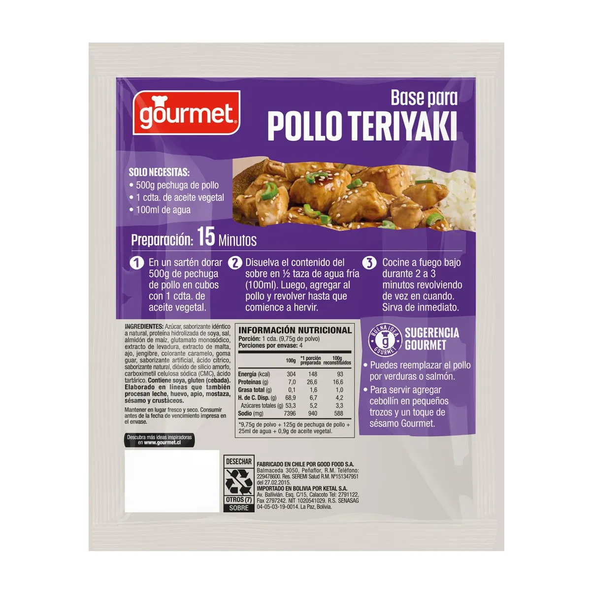 GOURMET - Base para Pollo Teriyaki Agridulce Gourmet 39 g