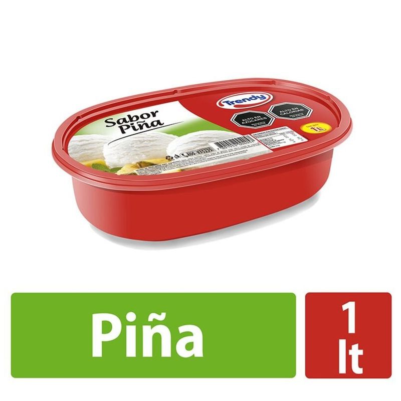 TRENDY - Helado de Agua Sabor Piña Cassata Trendy 1 L