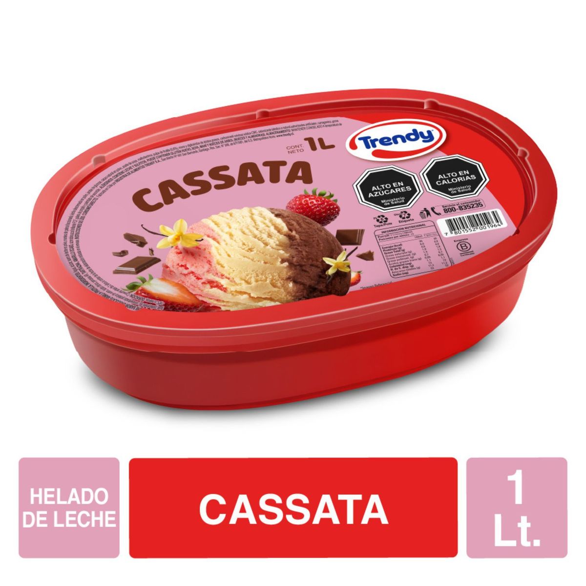 TRENDY - Helado de Leche Trisabor Cassata Trendy 1 L