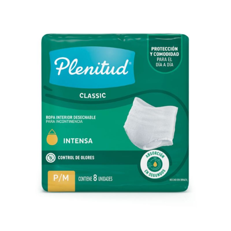PLENITUD - Pañal Adulto Pants Classic Absorcion Intensa Plenitud Talla P/M 8 Un
