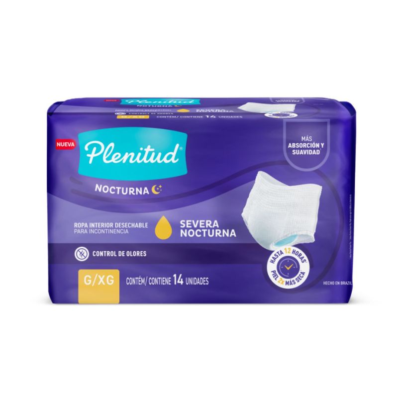 PLENITUD - Pañal Adulto Pants Absorción Severa Nocturna Plenitud Talla G/XG 14 Un