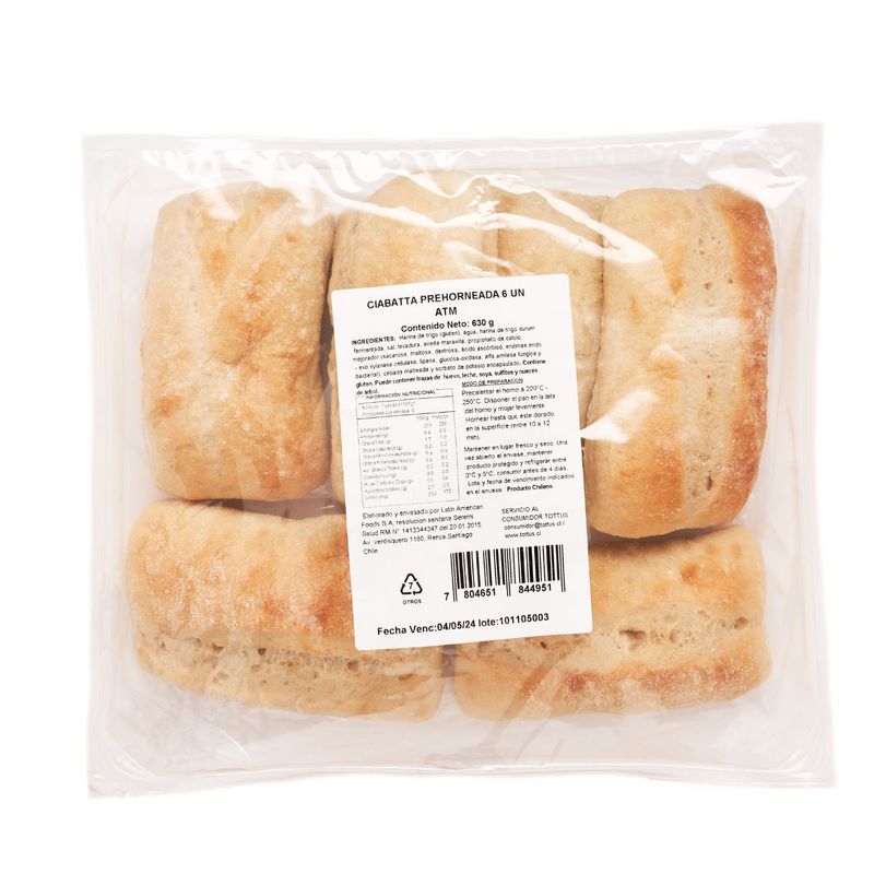 LAF - Ciabatta Prehorneadas Laf 6 Un