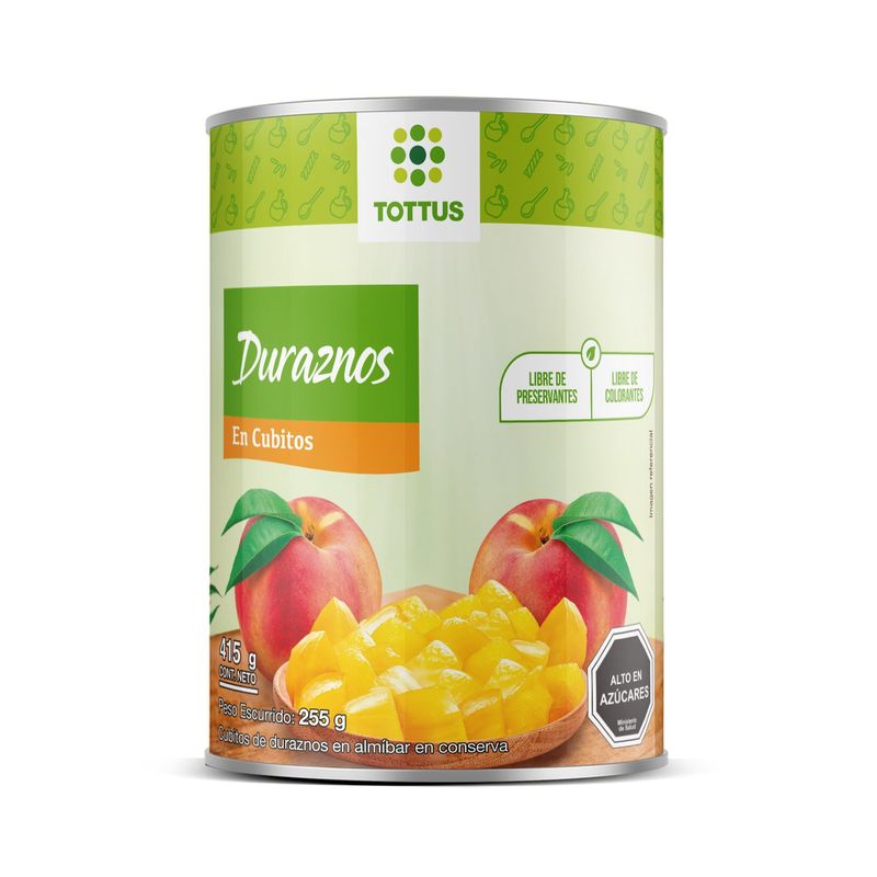TOTTUS - Durazno en Conserva Cubitos Tottus 415 g
