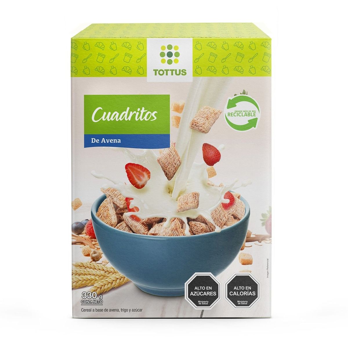 TOTTUS - Cereal Cuadritos de Avena Tottus 330 g