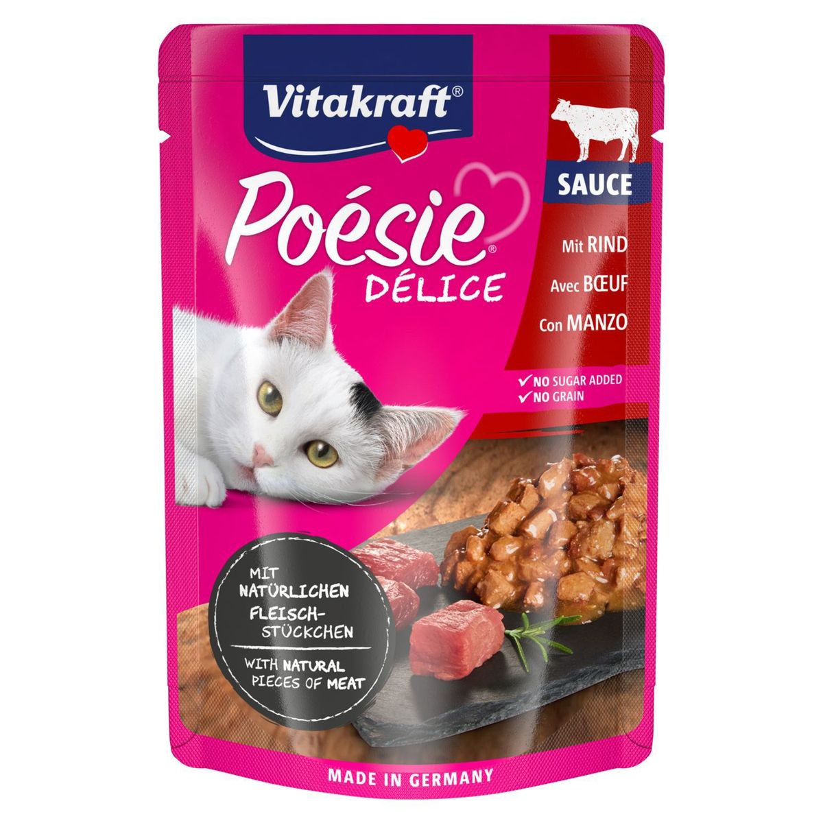 VITAKRAFT - Alimento Húmedo para Gatos Poesie Sabor Vacuno Vitakraft 85 g