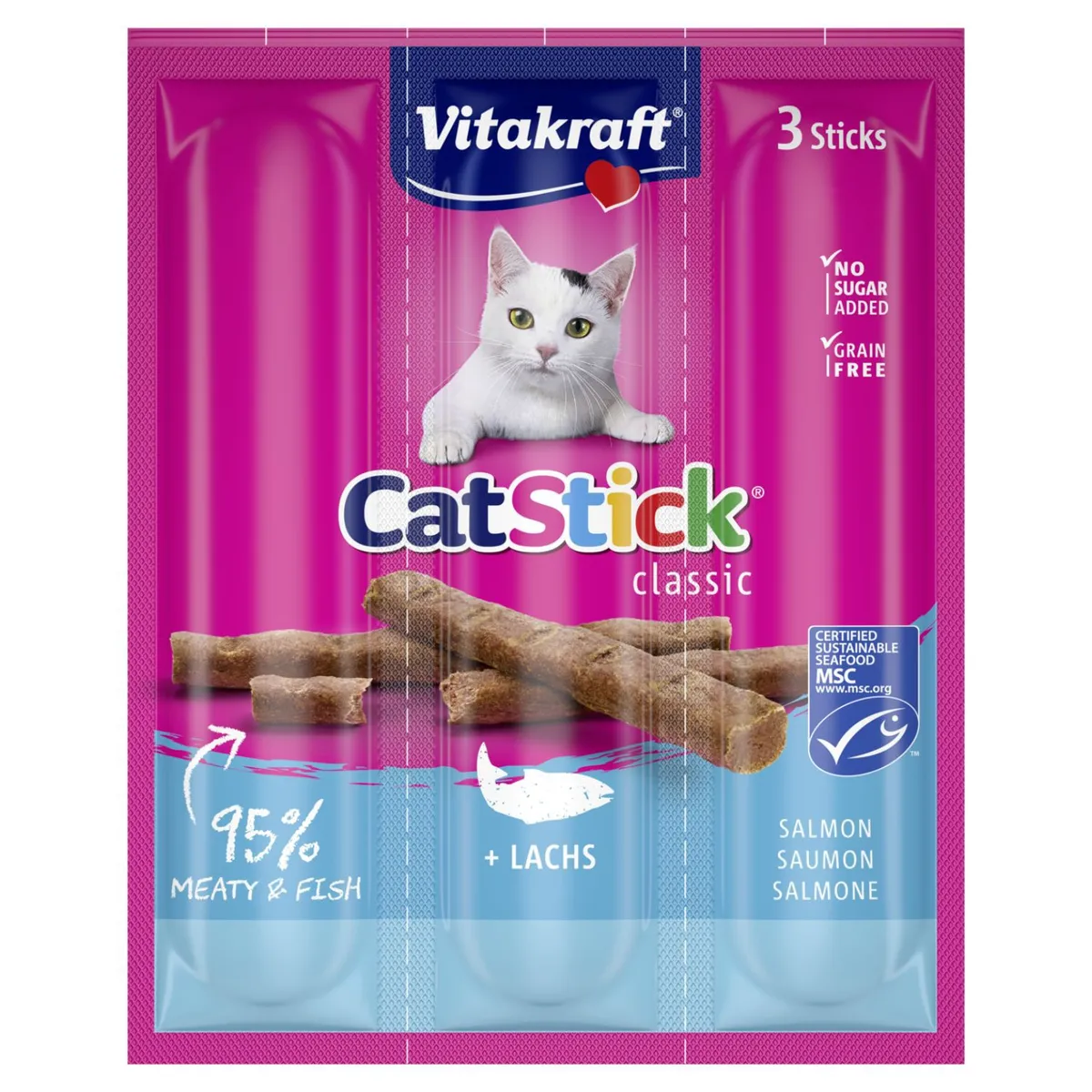 VITAKRAFT - Snack para Gatos Catstick Sabor Salmón Vitakraft 18 g