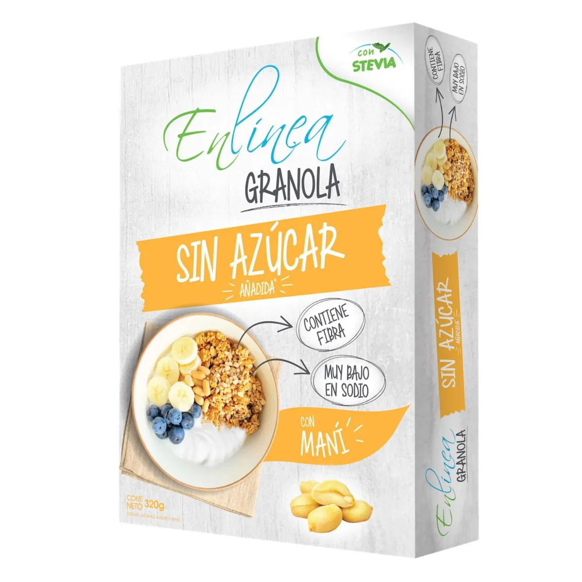 EN LINEA - Granola con Maní Sin Azúcar Enlinea 320 g