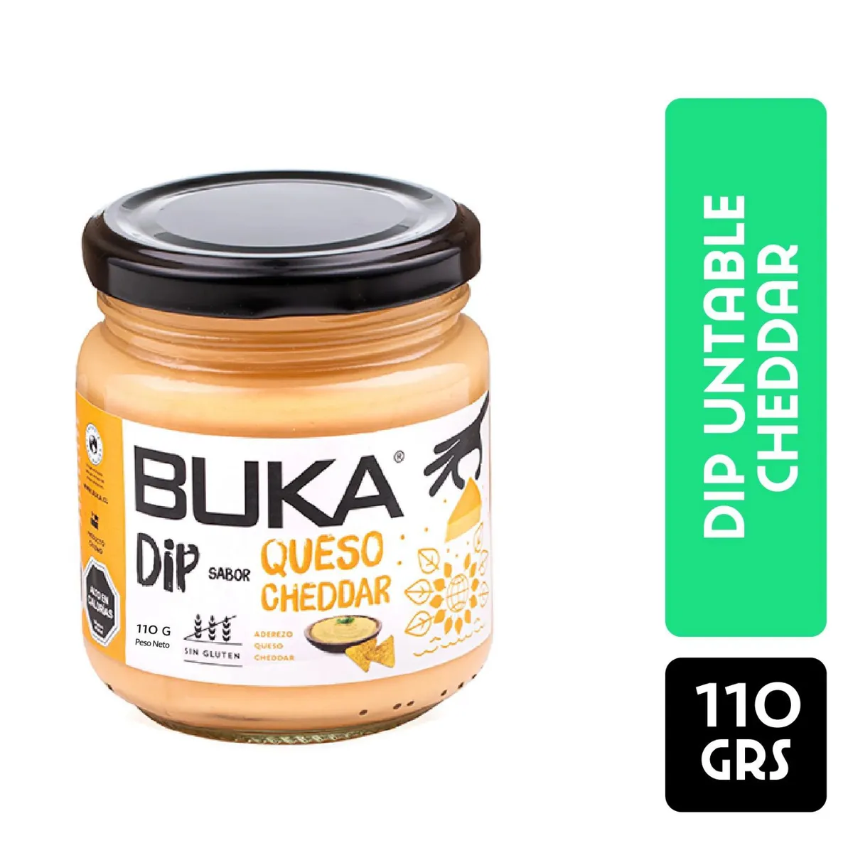 BUKA - Aderezo Dip Untable Sabor Queso Cheddar Buka 110 g