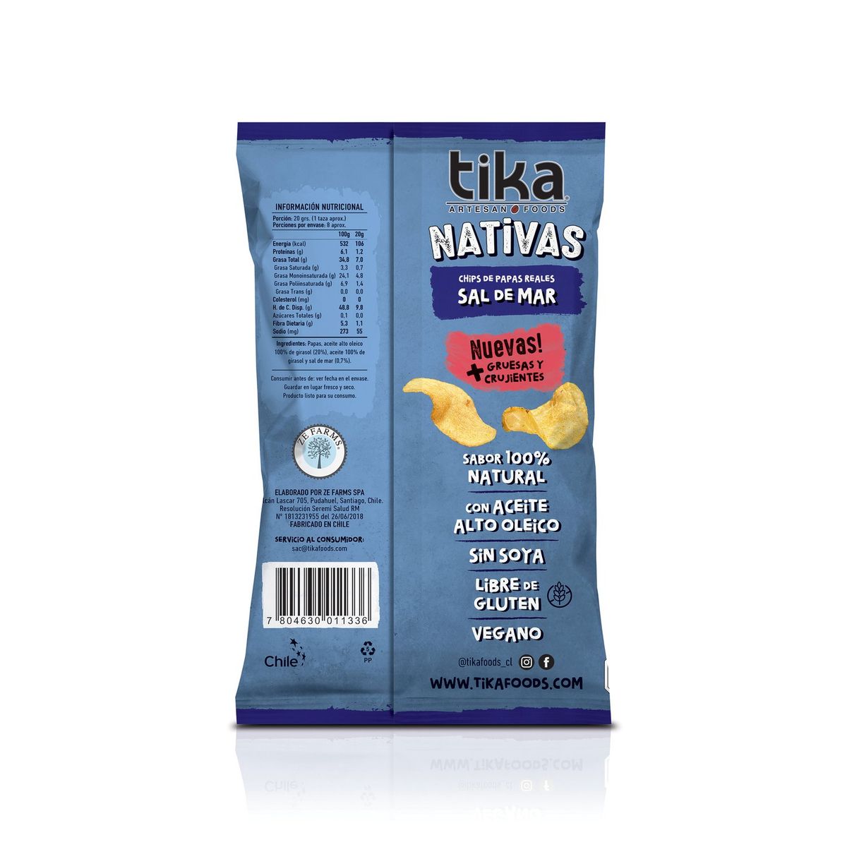 TIKA - Papas Fritas Nativas con Sal de Mar Tika 150 g
