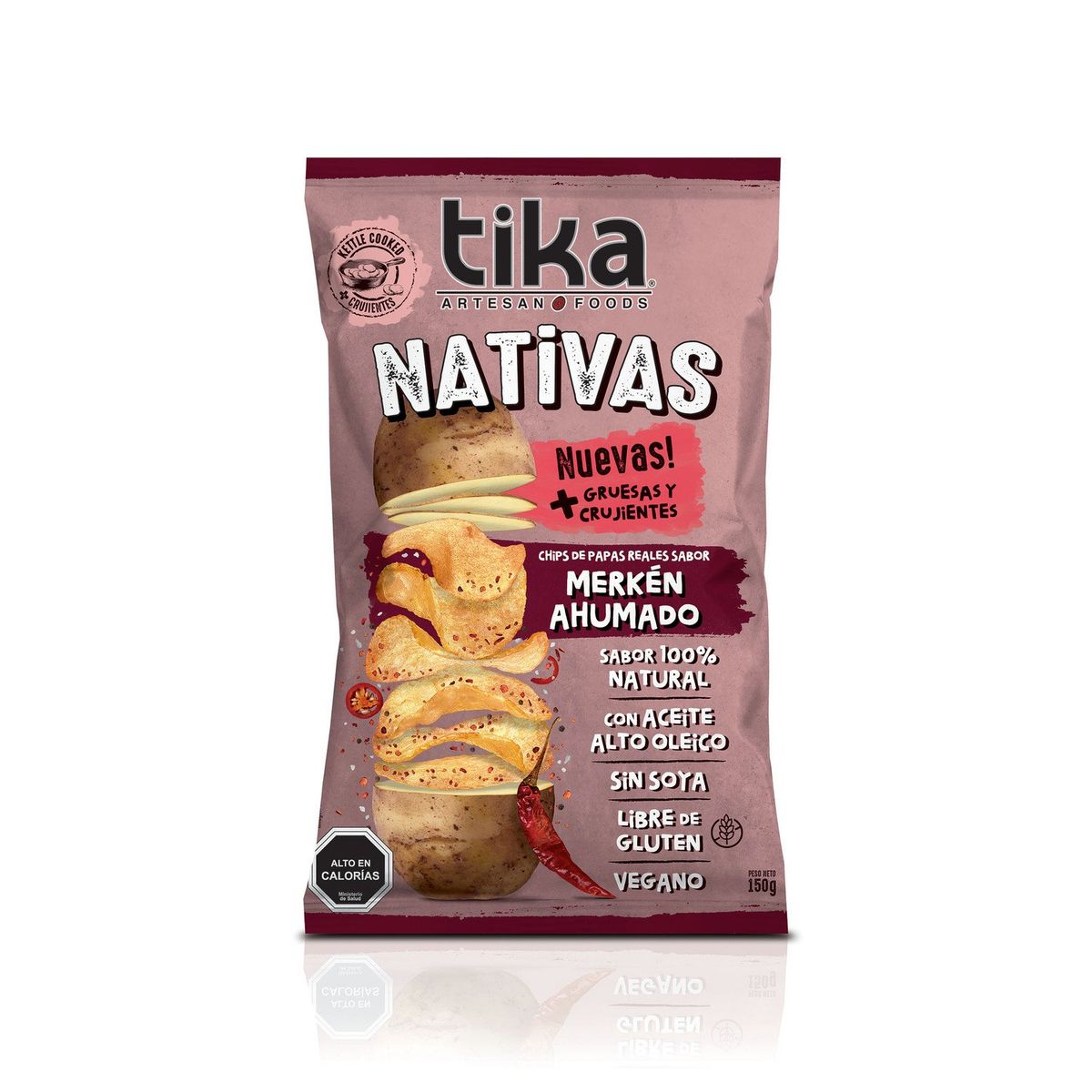 TIKA - Papas Fritas Nativas Sabor Merkén Ahumado Tika 150 g