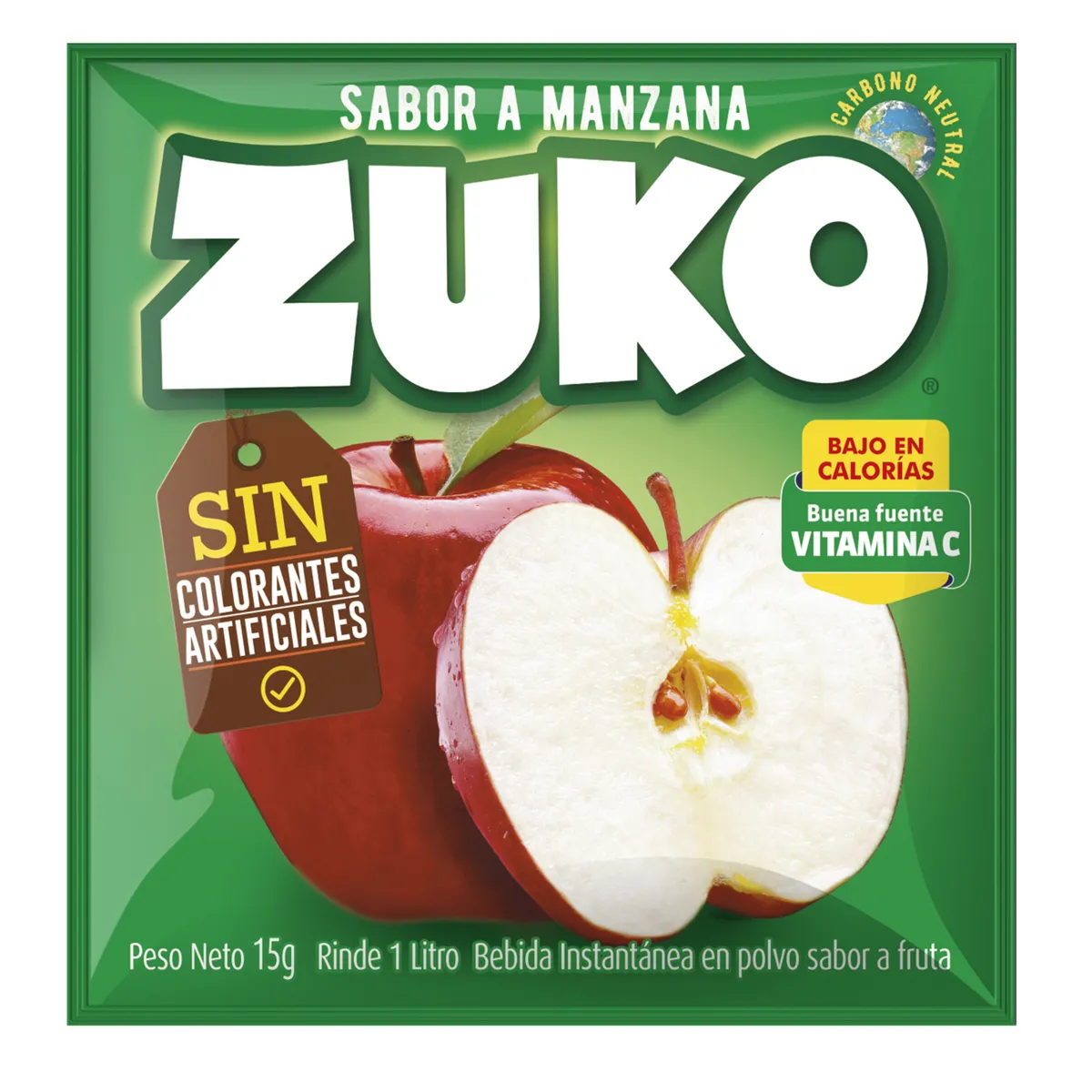ZUKO - Jugo en Polvo Zuko Manzana 15 g