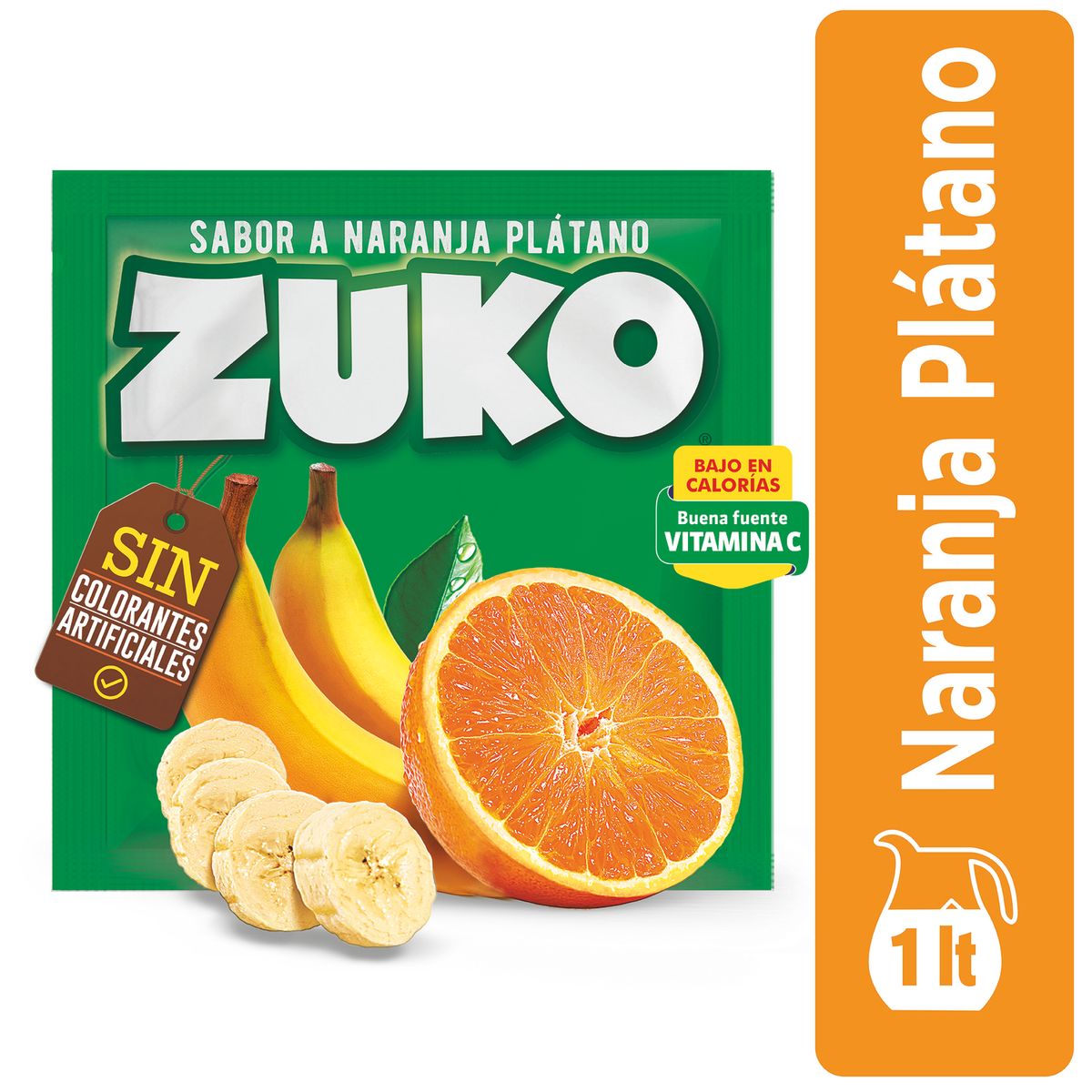 ZUKO - Jugo en Polvo Zuko Naranja Plátano 15 g