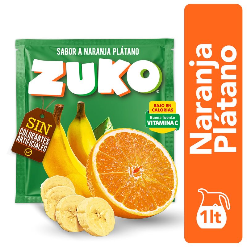 ZUKO - Jugo en Polvo Zuko Naranja Plátano 15 g