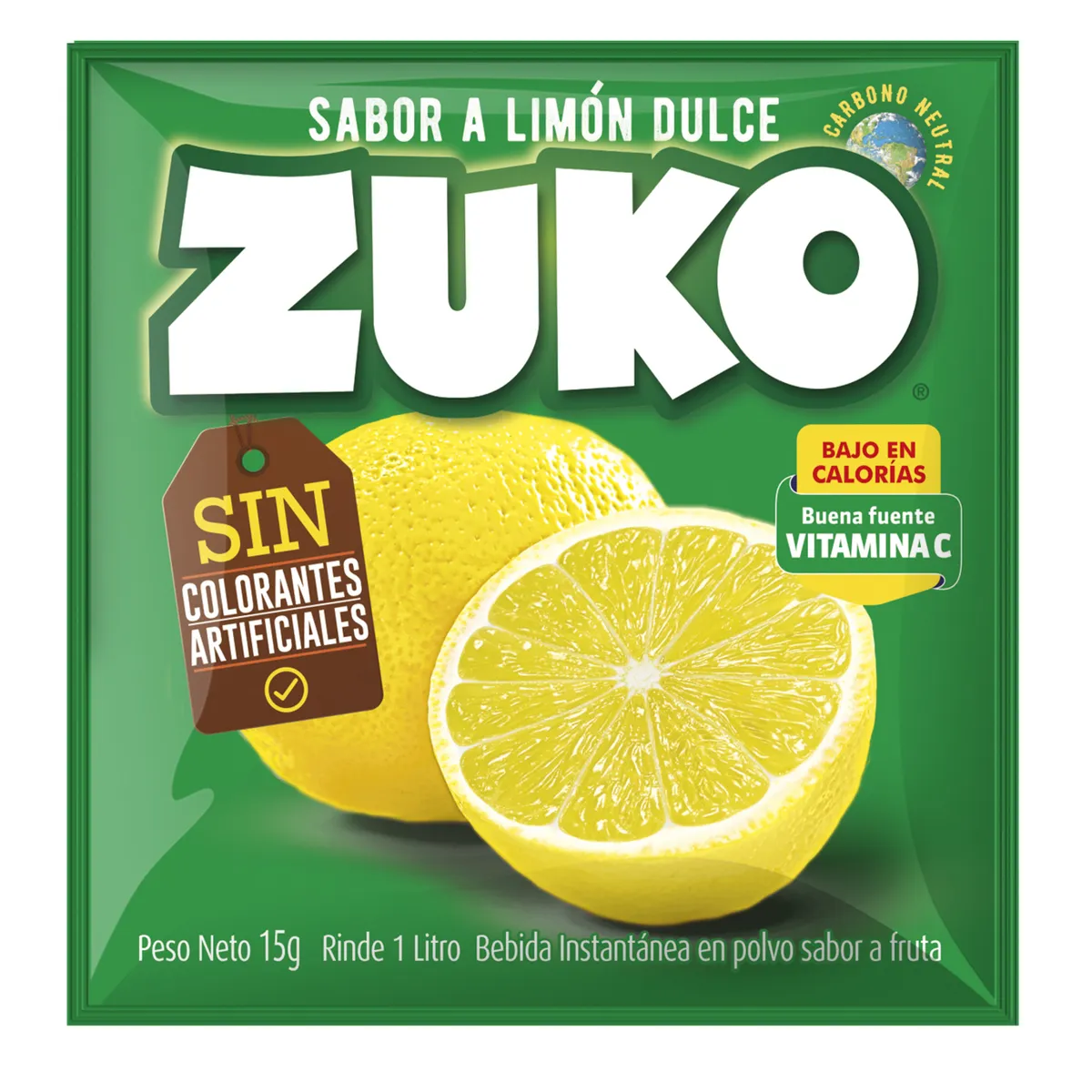 ZUKO - Jugo en Polvo Zuko Limón Dulce 15 g