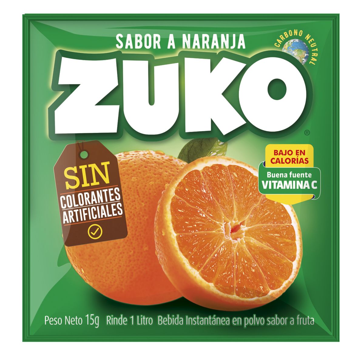 ZUKO - Jugo en Polvo Zuko Naranja 15 g