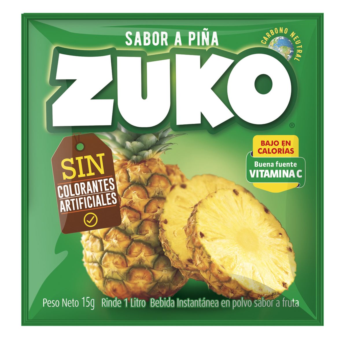 ZUKO - Jugo en Polvo Zuko Piña 15 g