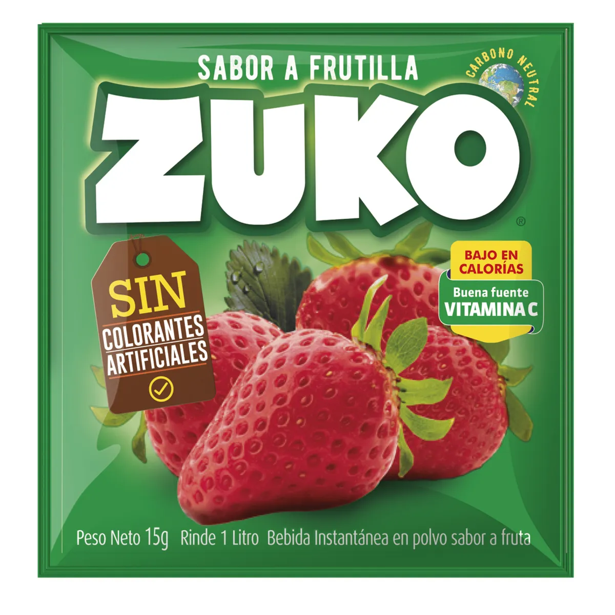 ZUKO - Jugo en Polvo Zuko Frutilla 15 g