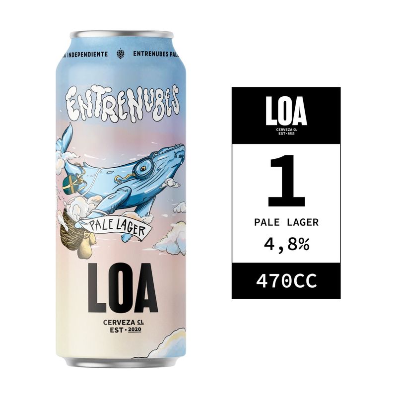 LOA - Cerveza Loa Lager Entrenubes Lata 4.8° 470 cc