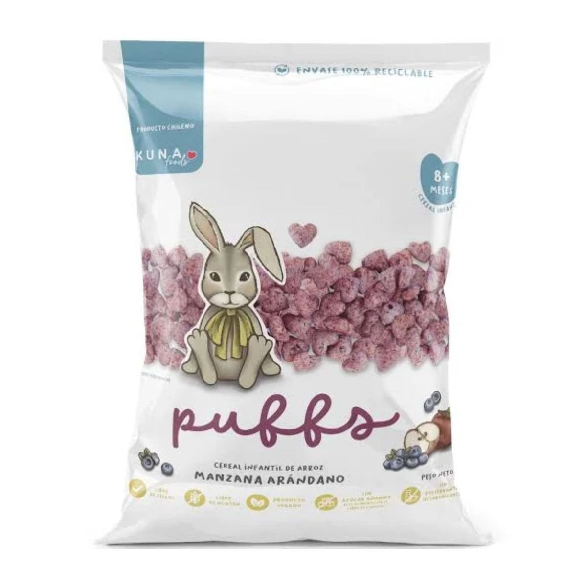 KUNA FOODS - Cereal Infantil Sabor Manzana y Arándanos Kuna Foods 10 g