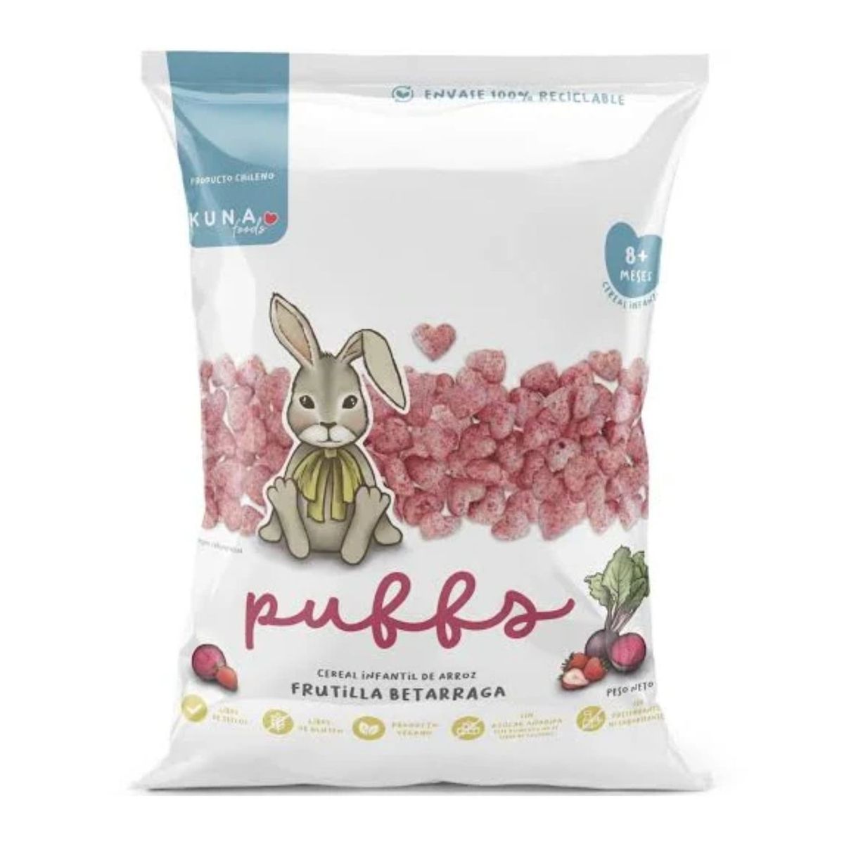 KUNA FOODS - Cereal Infantil Sabor Frutilla y Betarraga Kuna Foods 10 g