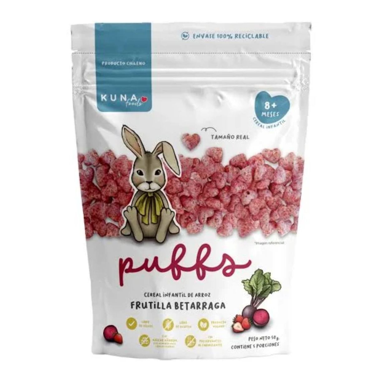 KUNA FOODS - Cereal Infantil Sabor Frutilla y Betarraga Kuna Foods 50 g