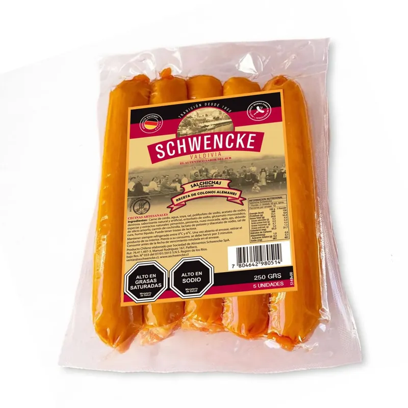 SCHWENCKE - Salchichas Premium Sin Piel Schwencke 5 Un