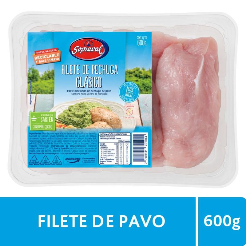 SOPRAVAL - Filetes de Pavo Sopraval 600 g