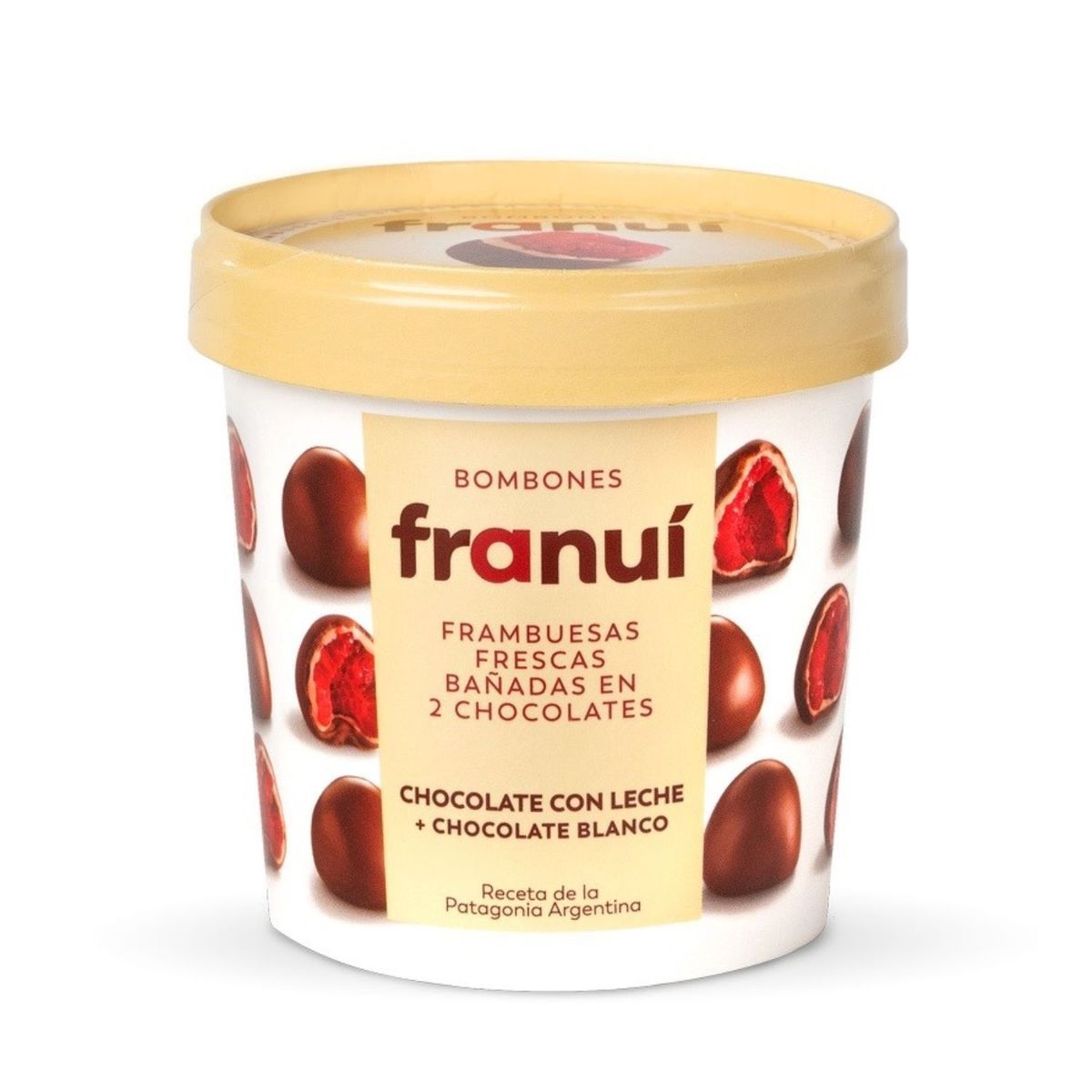 FRANUI - Bombones Helados de Frambuesa con Chocolate con Leche y Blanco Franui 150 g