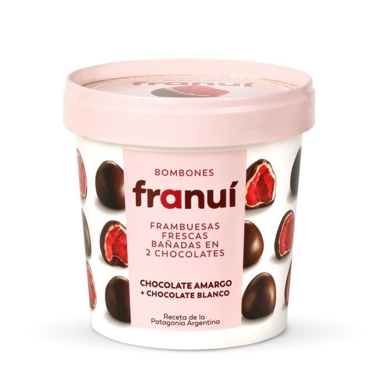 FRANUI - Bombones Helados de Frambuesa con Chocolate Amargo y Blanco Franui 150 g