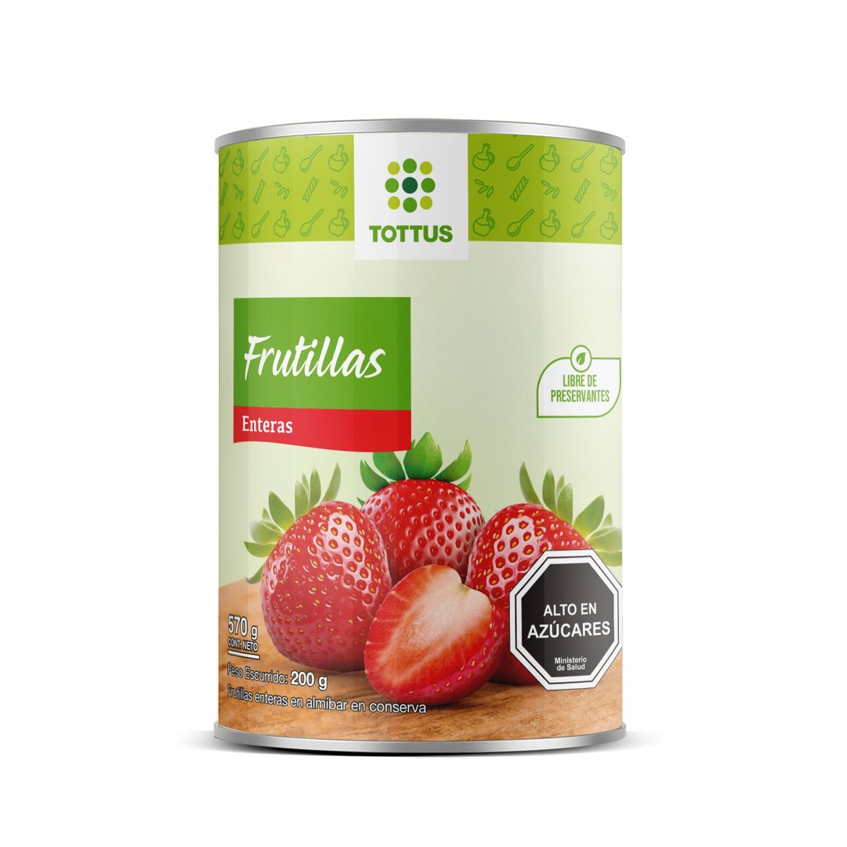 TOTTUS - Frutillas Enteras en Conserva Tottus 570 g