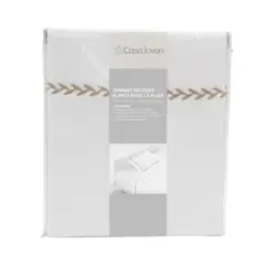 CASA JOVEN - Sabanas Broderie Blanca Beige 1.5 Plaza