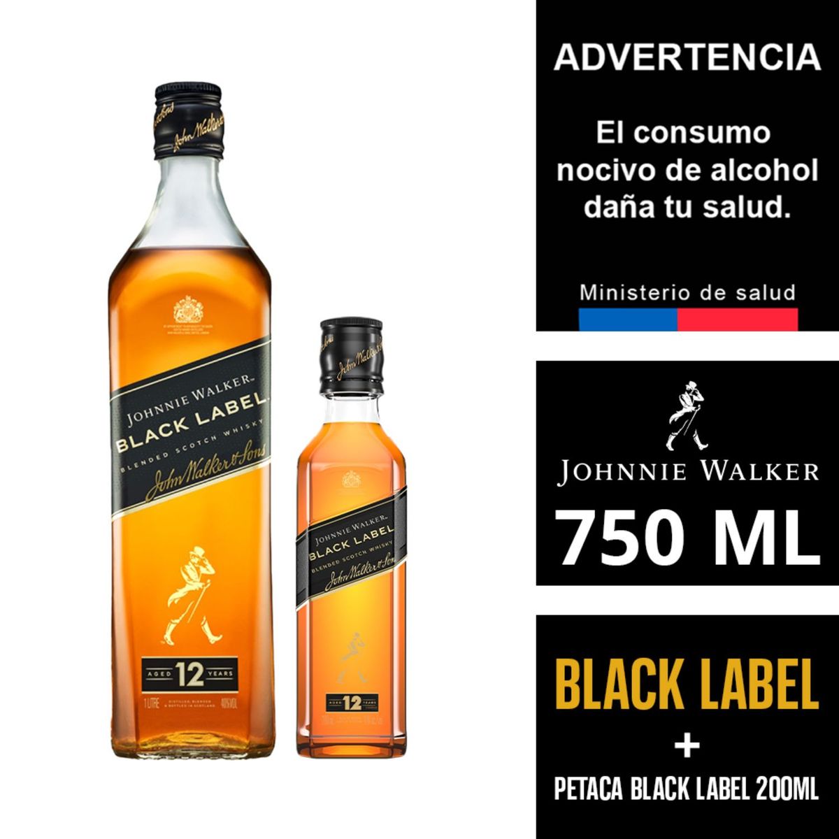 JOHNNIE WALKER - PACK BLACK JOHNNIE WALKER 40G UND