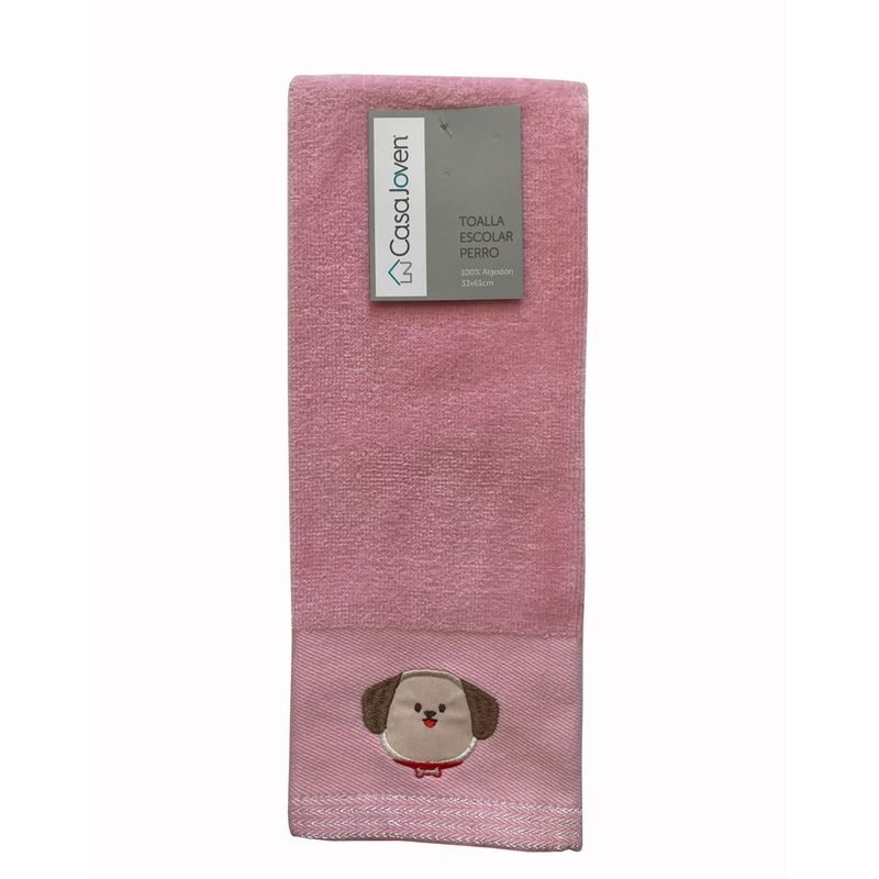 CASA JOVEN - Toalla Escolar Rosado - Perro