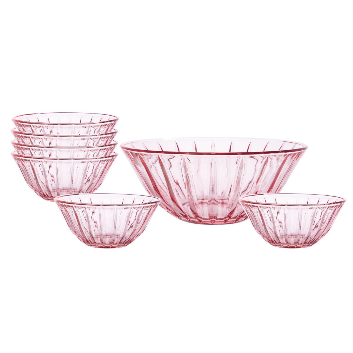 CASA JOVEN - Set Ensaladera + 6Bowls Color Rosa