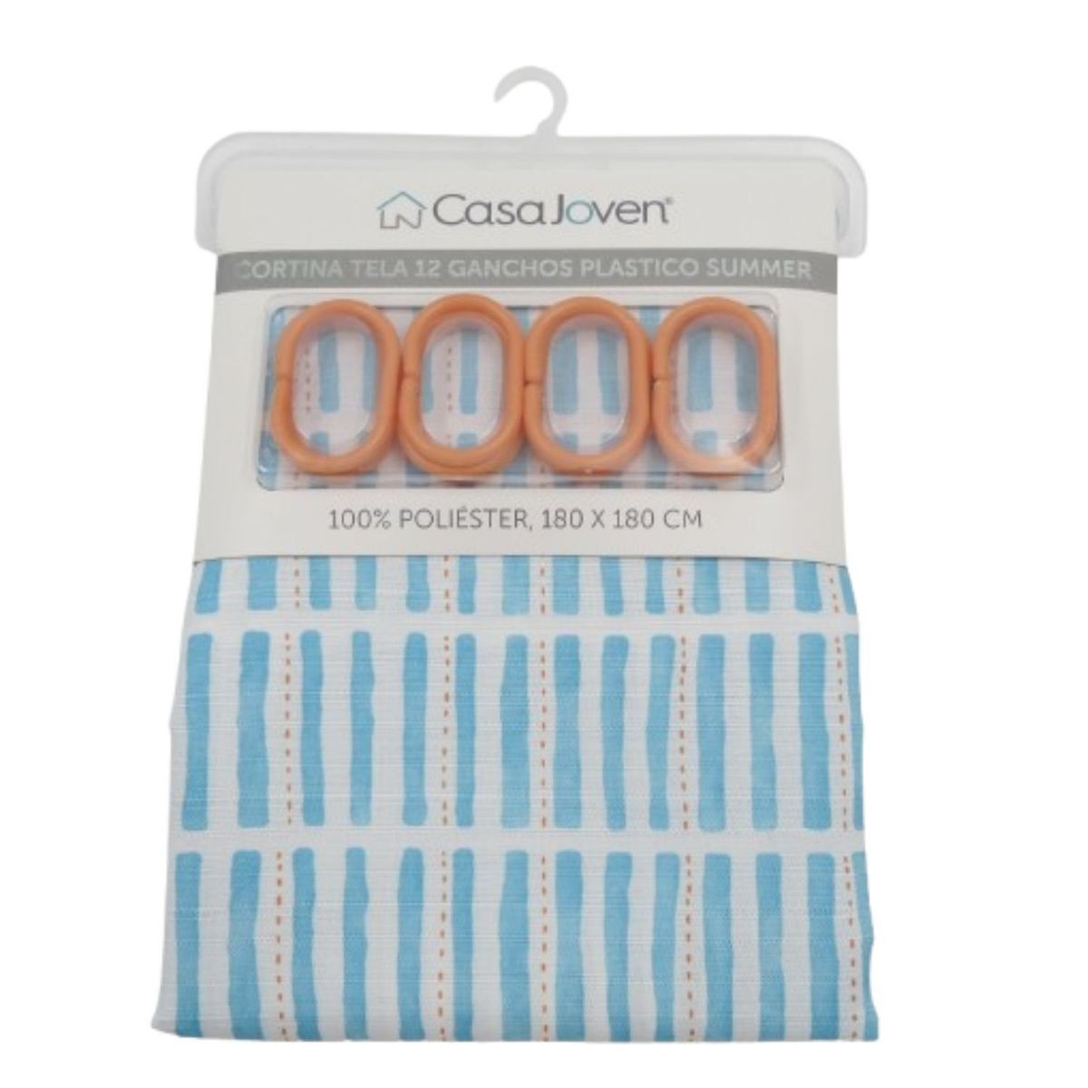 CASA JOVEN - Cortina Tela 12 Ganchos Plastico Summer