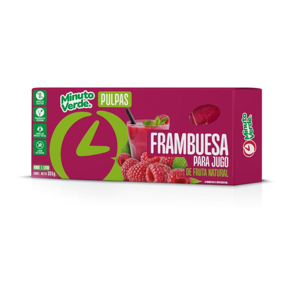 MINUTO VERDE - Pulpa de Frambuesa Congelada Minuto Verde 335 g
