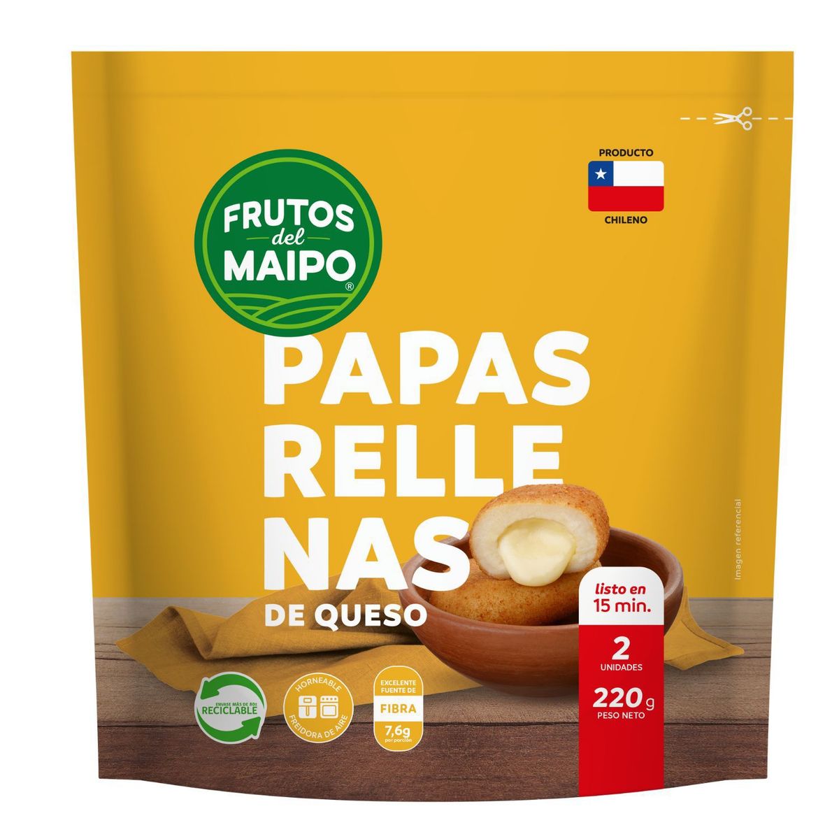 FRUTOS DEL MAIPO - Papas Rellenas de Queso Congeladas Frutos del Maipo 220 g