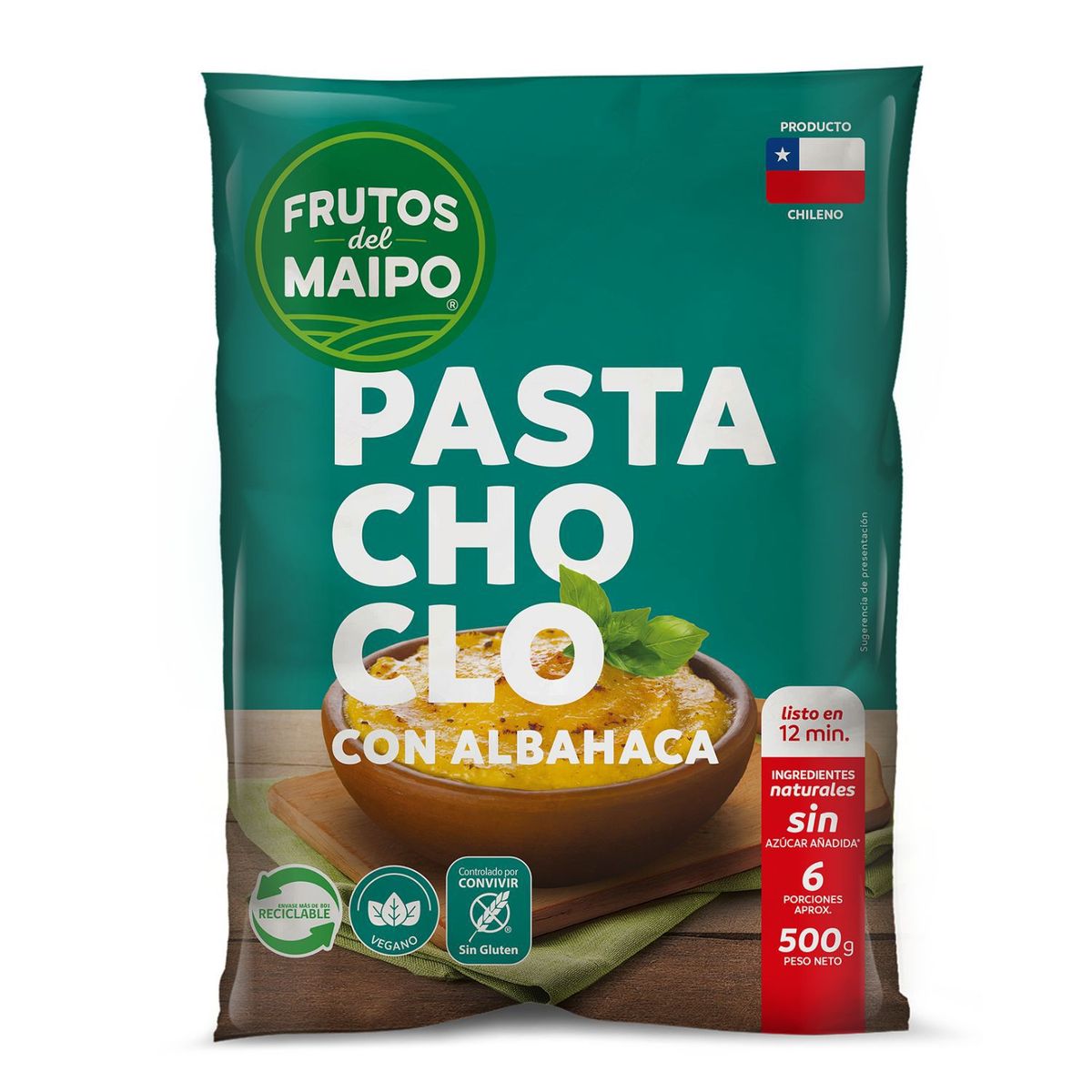 FRUTOS DEL MAIPO - Pasta de Choclo con Albahaca Congelada Frutos del Maipo 500 g